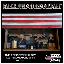 Load image into Gallery viewer, Timber Framed Deluxe Gun Concealment American Flag Coffee Table
