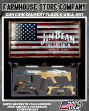 Load image into Gallery viewer, Gun Concealment Flag Deluxe Wall Art American Jim Beam Design
