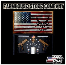 Load image into Gallery viewer, Deluxe Charred American Flag &amp; Air Force Handgun Concealment Flag Wall Art
