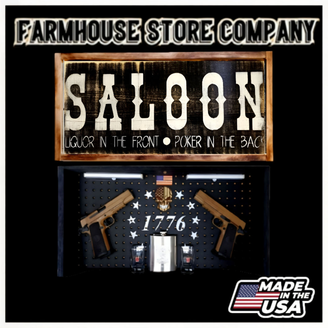 Saloon Deluxe Gun Concealment Flag Wall Art