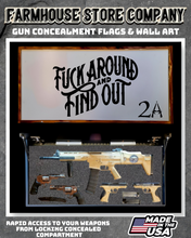 Load image into Gallery viewer, Gun Concealment Flag Deluxe Wall Art American Flag FAFO 2A Design

