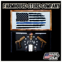 Load image into Gallery viewer, Thin Blue Line Deluxe Gun Concealment Flag Wall Art
