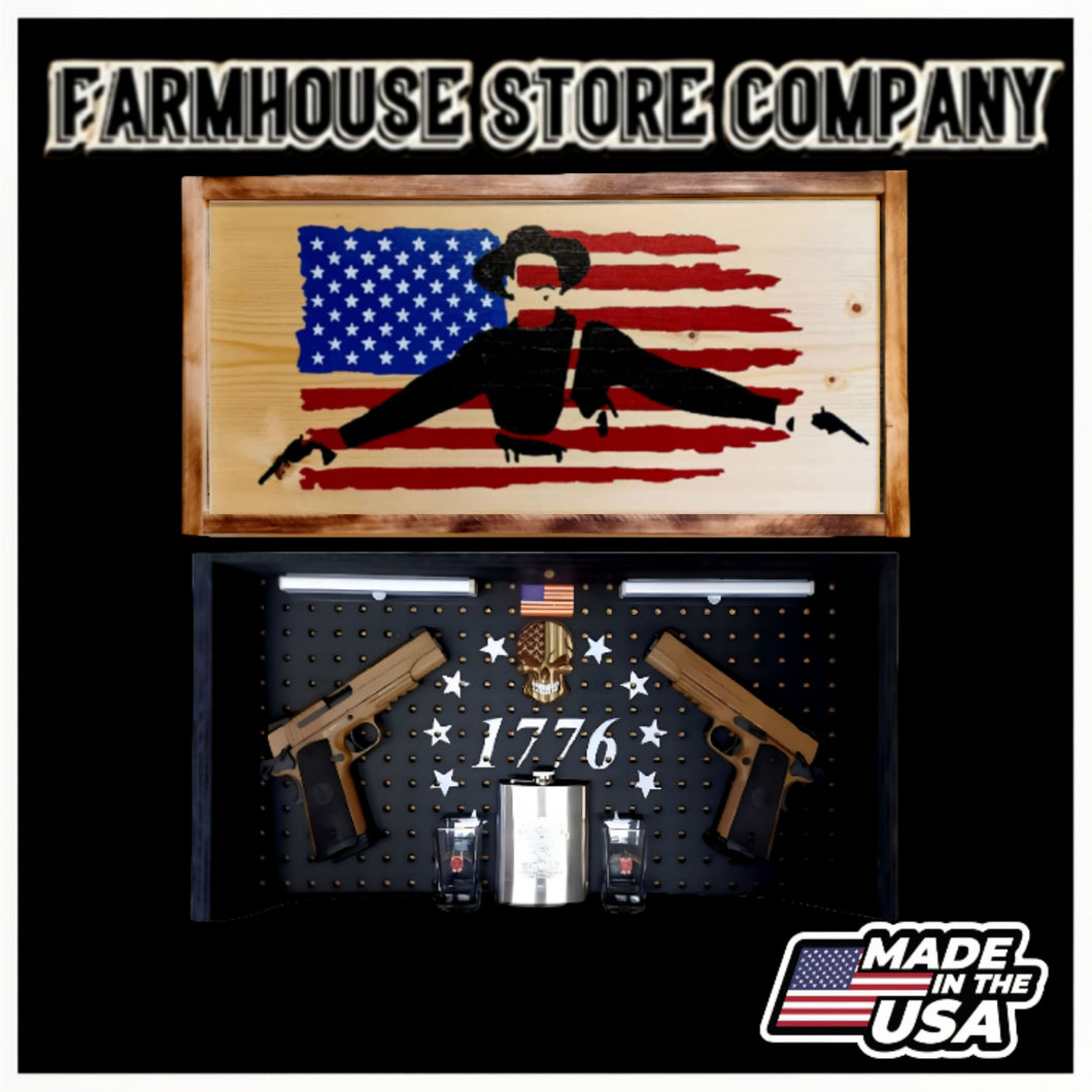 Doc Holiday American Concealment Flag Handgun Wall Art