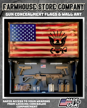 Load image into Gallery viewer, Gun Concealment Flag Deluxe Wall Art Charred US Navy Design
