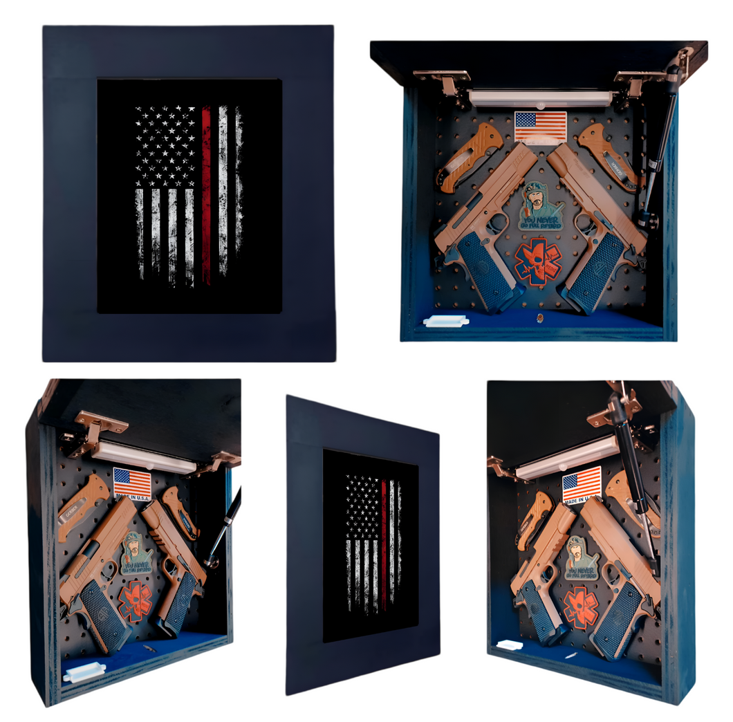 Thin Red Line Flag Deluxe Gun Concealment Picture Frame