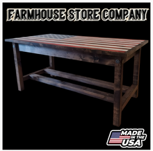 Load image into Gallery viewer, Timber Framed Deluxe Gun Concealment American Flag Coffee Table
