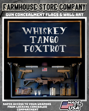 Load image into Gallery viewer, Gun Concealment Flag Deluxe Wall Art Charred Black WTF Design
