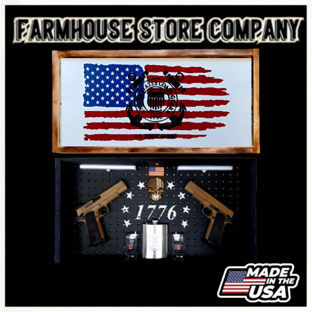 Coast Guard Deluxe Gun Concealment Flag Wall Art
