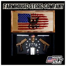 Load image into Gallery viewer, Navy American Flag Concealment Wall Art
