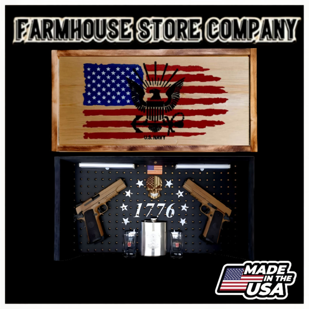 Navy American Flag Concealment Wall Art