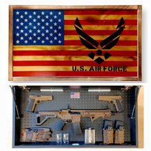 Load image into Gallery viewer, Large Charred Deluxe AIR FORCE American Concealment Flag Wall Art 2.0
