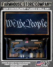 Load image into Gallery viewer, Gun Concealment Flag Deluxe Wall Art Charred Black We The People Design
