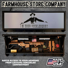 Load image into Gallery viewer, Gun Concealment Coat Rack Black Unit White Huckleberry Design
