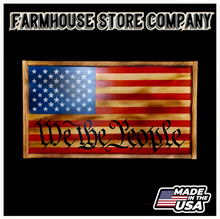 Load image into Gallery viewer, Deluxe Charred We The People Flag Handgun Concealment Wall Art
