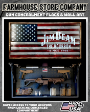 Load image into Gallery viewer, Gun Concealment Flag Deluxe Wall Art American Jim Beam Design
