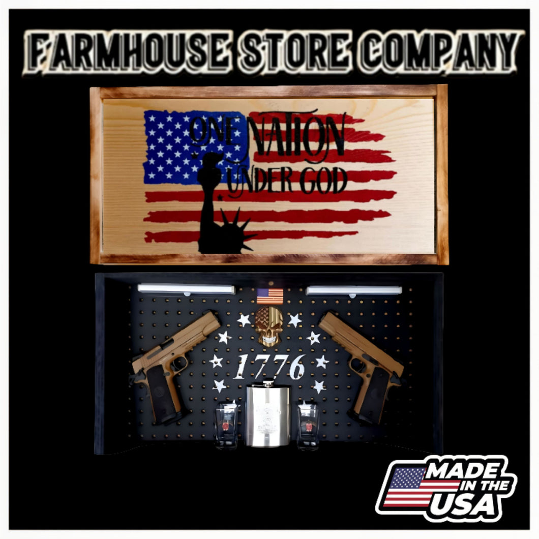 One Nation American Flag Concealment Wall Art