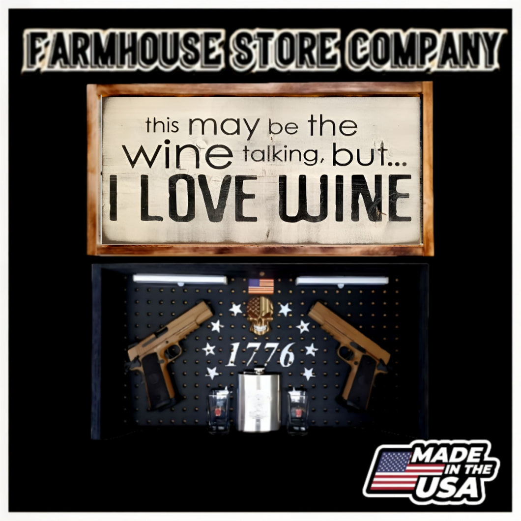 I Love Wine Deluxe Gun Concealment Flag Wall Art