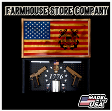 Load image into Gallery viewer, Deluxe Charred US Coast Guard Flag Handgun Concealment Wall Art

