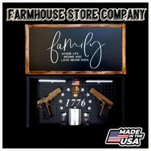 Load image into Gallery viewer, Deluxe Family Love Never Ends Handgun Concealment Wall Art
