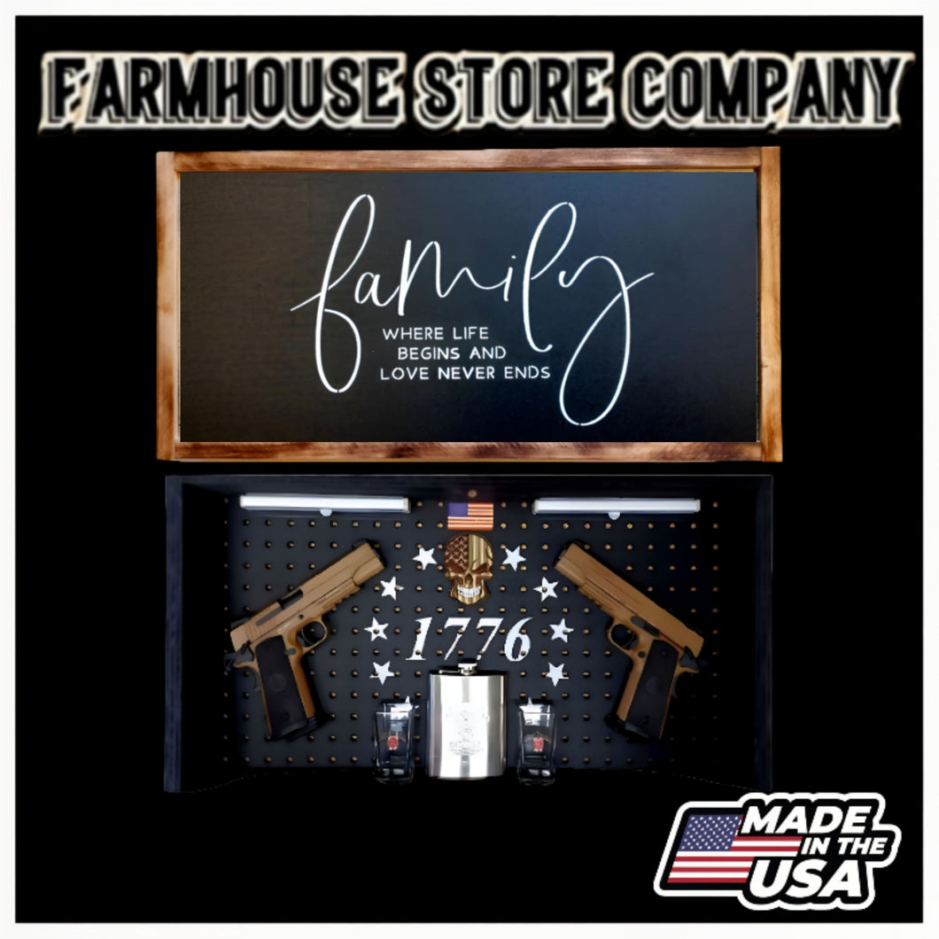 Deluxe Family Love Never Ends Handgun Concealment Wall Art
