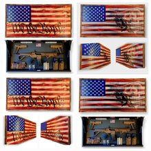 Load image into Gallery viewer, Large Charred Deluxe American Concealment Flag Wall Art 2.0 With Bald Eagle
