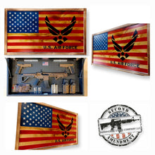 Load image into Gallery viewer, Large Charred Deluxe AIR FORCE American Concealment Flag Wall Art 2.0
