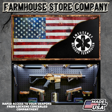 Load image into Gallery viewer, Gun Concealment Flag Deluxe Wall Art TORN &amp; BATTLE-WORN BLACK EMT Design
