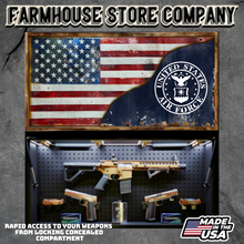 Load image into Gallery viewer, Gun Concealment Flag Deluxe Wall Art TORN &amp; BATTLE-WORN BLUE Air Force Design
