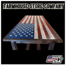 Load image into Gallery viewer, Timber Framed Deluxe Gun Concealment American Flag Coffee Table
