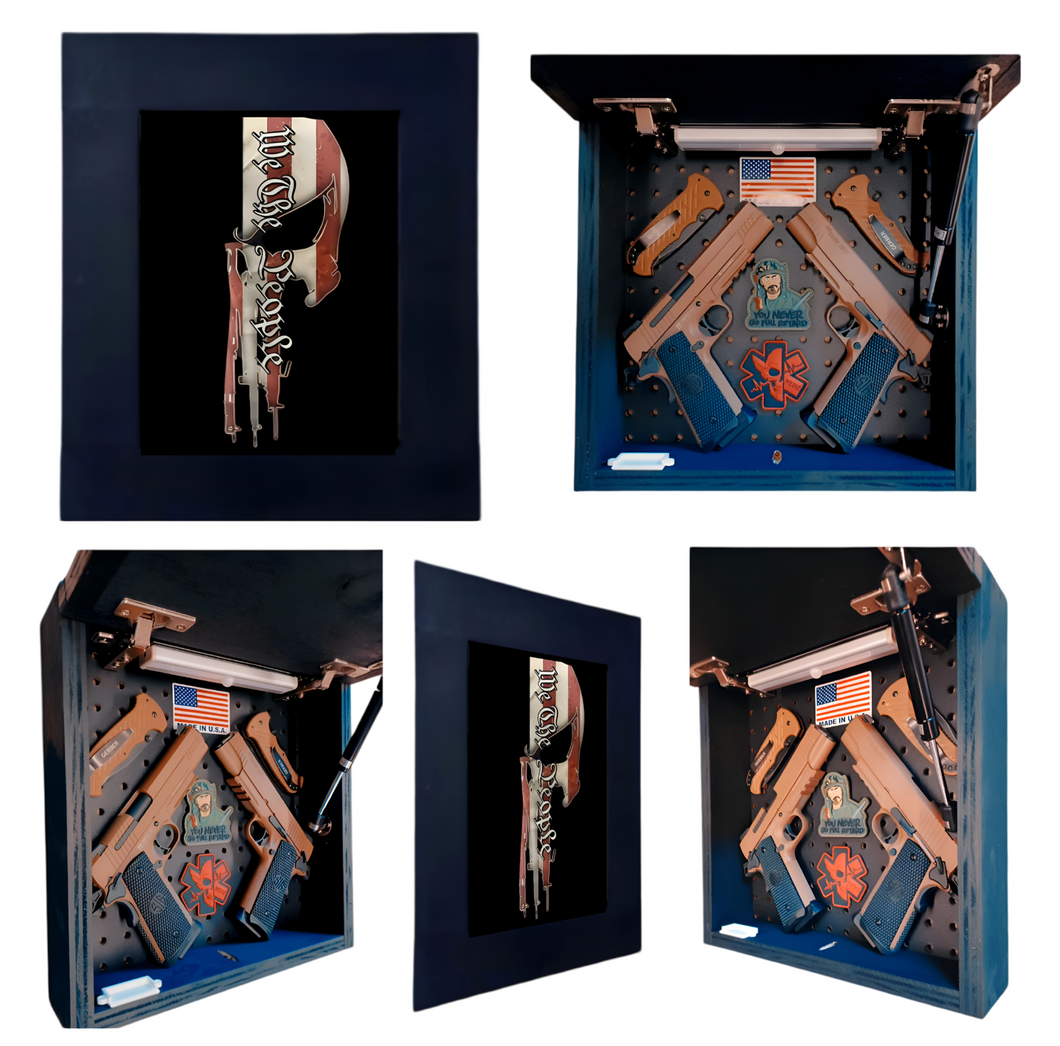 Torn We The People Flag Punisher Deluxe Gun Concealment Picture Frame