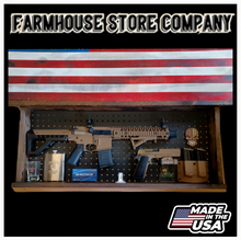 Load image into Gallery viewer, Timber Framed Deluxe Gun Concealment American Flag Coffee Table
