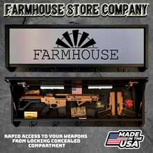 Load image into Gallery viewer, Gun Concealment Coat Rack Black Unit White Farmhouse Design
