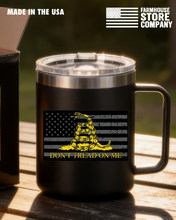 Load image into Gallery viewer, DTOM SNAKE &amp; FLAG BFM 12oz PATRIOTIC MUG
