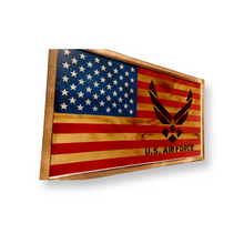 Load image into Gallery viewer, Large Charred Deluxe AIR FORCE American Concealment Flag Wall Art 2.0
