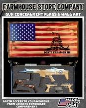 Load image into Gallery viewer, Gun Concealment Flag Deluxe Wall Art Charred Gadsden Snake Design
