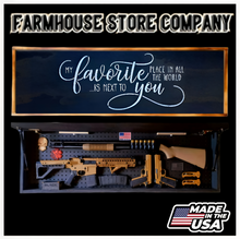 Load image into Gallery viewer, Favorite Place Long Rifle Gun Concealment Flag Wall Art
