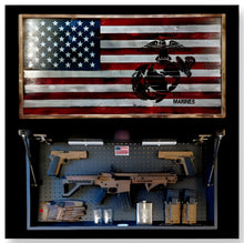 Load image into Gallery viewer, Large Charred Deluxe Pick Your Design 2nd Amendment, Military Branches, Patriotic American Gun Concealment Flag Wall Art 2.0

