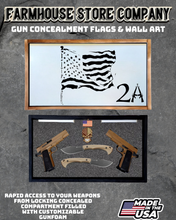Load image into Gallery viewer, Gun Concealment Flag Deluxe Handgun Wall Art White Flag 2A Design
