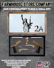 Load image into Gallery viewer, Gun Concealment Flag Deluxe Handgun Wall Art White Liberty 2A Design
