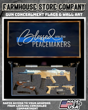 Load image into Gallery viewer, Gun Concealment Flag Deluxe Wall Art Charred Black Peacemakers Design
