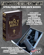 Load image into Gallery viewer, Gun Safe Book Family Bible Design Tactical StealthBook
