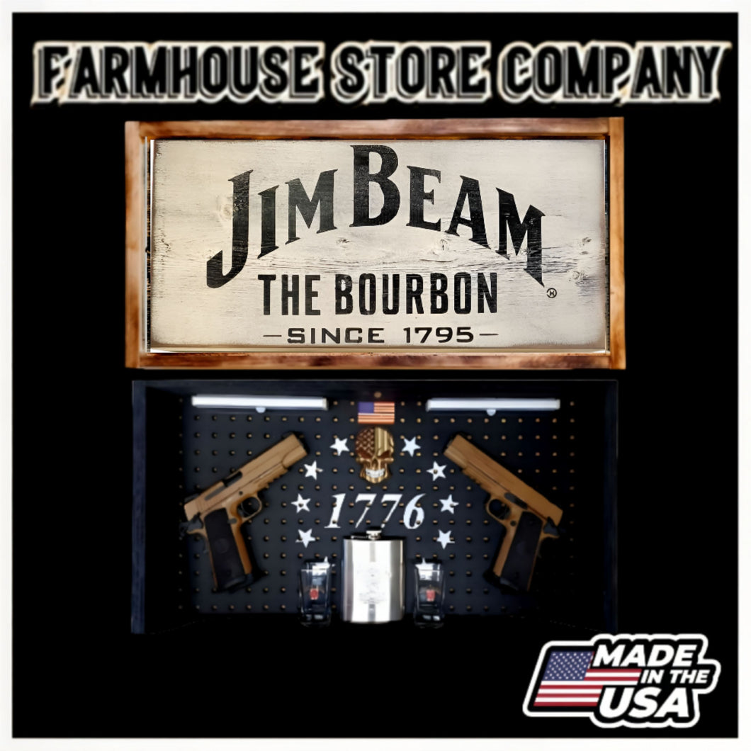 Jim Beam Deluxe Gun Concealment Flag Wall Art