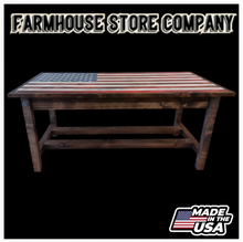 Load image into Gallery viewer, Timber Framed Deluxe Gun Concealment American Flag Coffee Table
