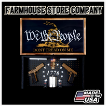 Load image into Gallery viewer, Deluxe Charred WTP Gasden Flag Handgun Concealment Wall Art
