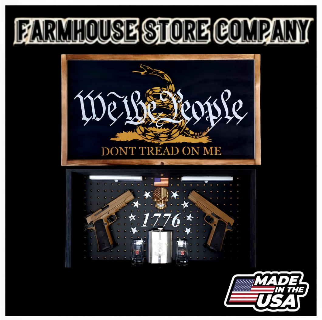 Deluxe Charred WTP Gasden Flag Handgun Concealment Wall Art