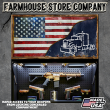 Load image into Gallery viewer, Gun Concealment Flag Deluxe Wall Art TORN &amp; BATTLE-WORN BLUE OTR Truckers Design

