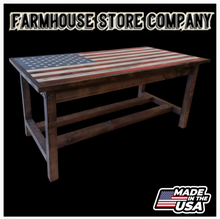 Load image into Gallery viewer, Timber Framed Deluxe Gun Concealment American Flag Coffee Table

