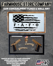 Load image into Gallery viewer, Gun Concealment Flag Deluxe Handgun Wall Art White Flag FAFO Design
