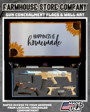 Load image into Gallery viewer, Gun Concealment Flag Deluxe Wall Art Charred White Sunflower Design
