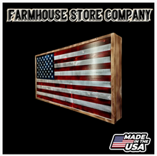 Load image into Gallery viewer, Deluxe Charred RWB American Flag Handgun Concealment Wall Art
